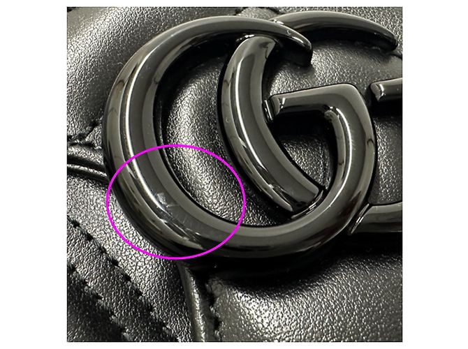Borsa a tracolla Gucci GG Marmont in pelle nera Nero - vista 14