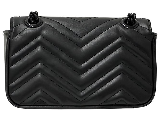 Borsa a tracolla Gucci GG Marmont in pelle nera Nero - vista 2