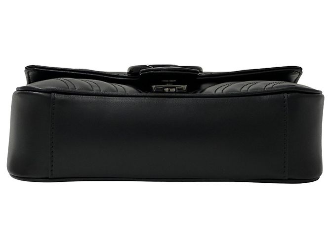 Borsa a tracolla Gucci GG Marmont in pelle nera Nero - vista 3