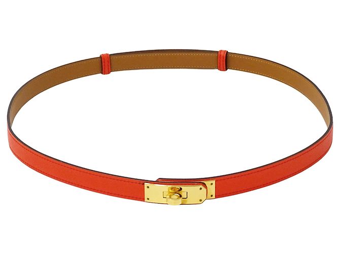 Hermès Cinto Hermes Kelly em couro Epsom para mulher, Orange Laranja - vista 2