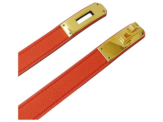 Hermès Cinto Hermes Kelly em couro Epsom para mulher, Orange Laranja - vista 5