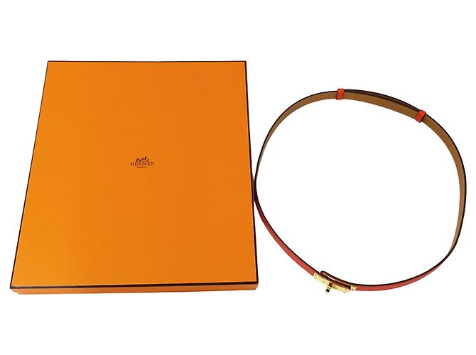 Hermès Cinto Hermes Kelly em couro Epsom para mulher, Orange Laranja - vista 6