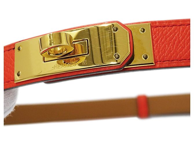 Hermès Cinto Hermes Kelly em couro Epsom para mulher, Orange Laranja - vista 7