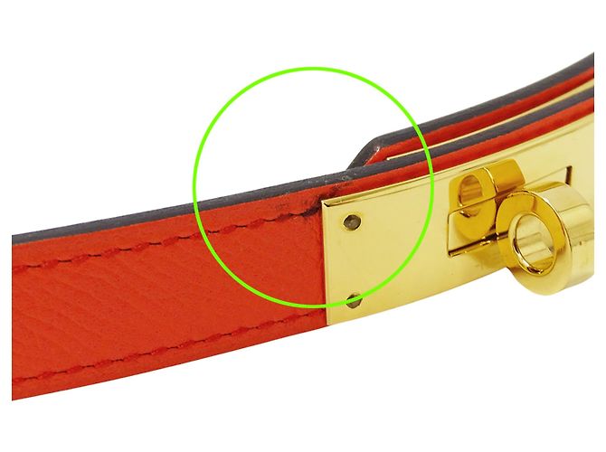 Hermès Cinto Hermes Kelly em couro Epsom para mulher, Orange Laranja - vista 9