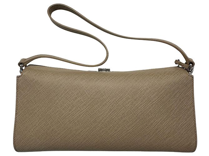 Gancini Borsa a tracolla in pelle beige Salvatore Ferragamo - vista 6