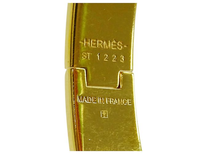 Hermès Bracciale con charm Hermes Gold and White Bianco D'oro - vista 7