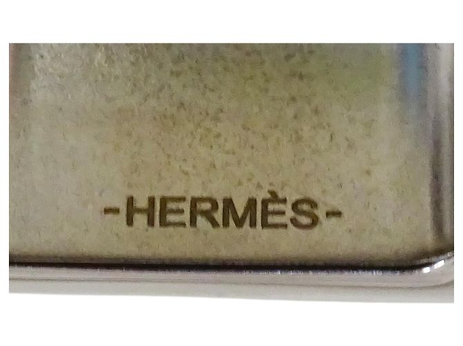 Hermès Hermes Collier de Chien Cube Scarf Ring Argenté Doré - vue 7