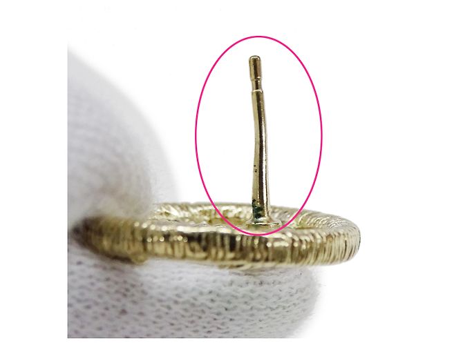 Pendientes de botón Chanel Champagne Gold Dorado - vista 12