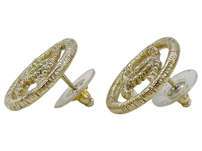 Pendientes de botón Chanel Champagne Gold Dorado - vista 4