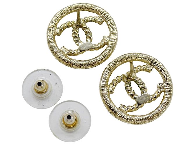 Pendientes de botón Chanel Champagne Gold Dorado - vista 5