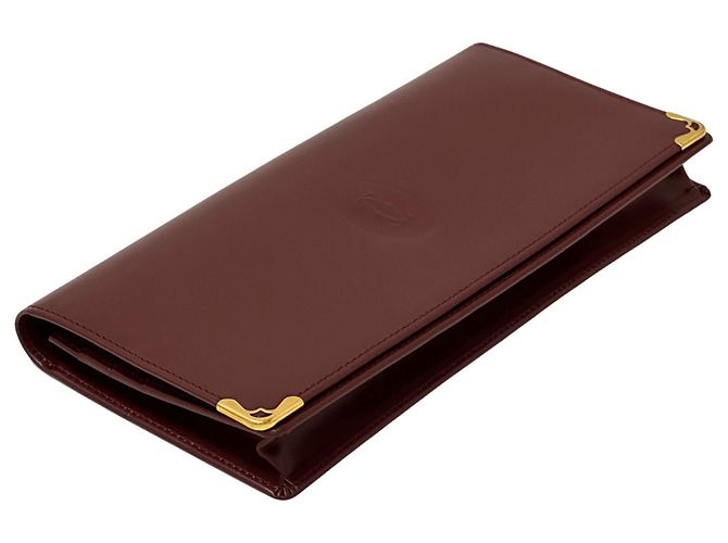 Cartier Langer Geldbeutel aus Bordeaux-Leder - Ansicht 3