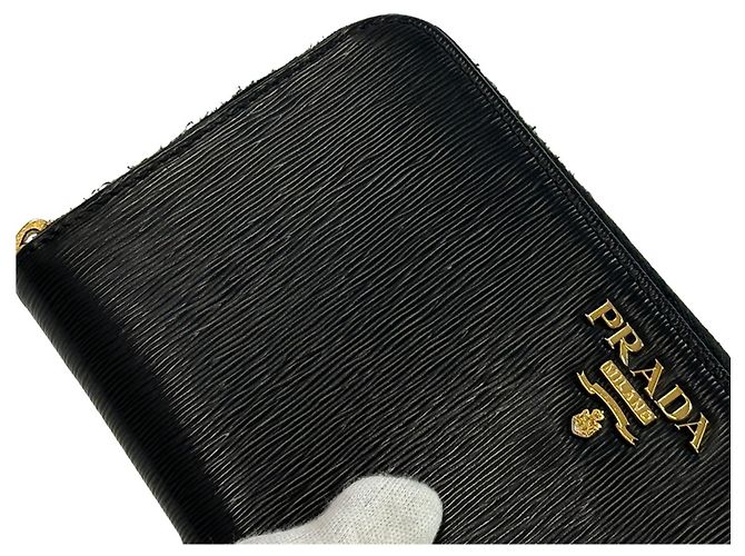 Cartera larga Prada de piel negra Negro - vista 14