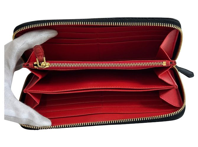 Cartera larga Prada de piel negra Negro - vista 4