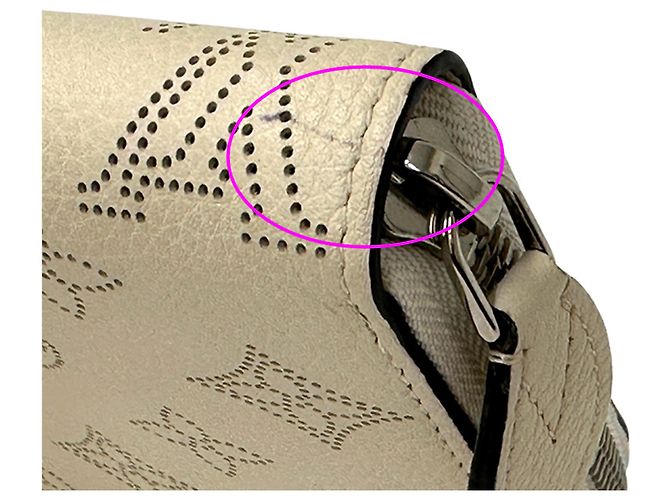 Portafoglio lungo Louis Vuitton in pelle Mahina crema Crudo - vista 17