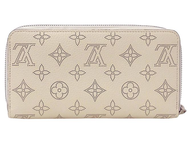 Portafoglio lungo Louis Vuitton in pelle Mahina crema Crudo - vista 2
