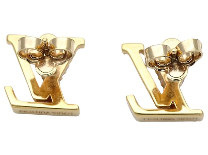Boucles d'oreilles puces Louis Vuitton Gold Doré - vue 4