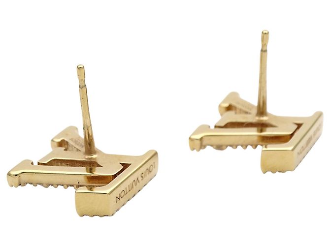 Boucles d'oreilles puces Louis Vuitton Gold Doré - vue 9