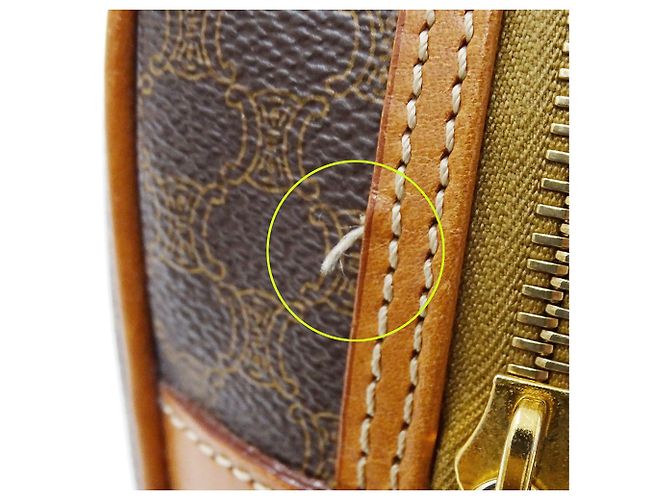 Céline Sac à main Celine en PVC marron - vue 11