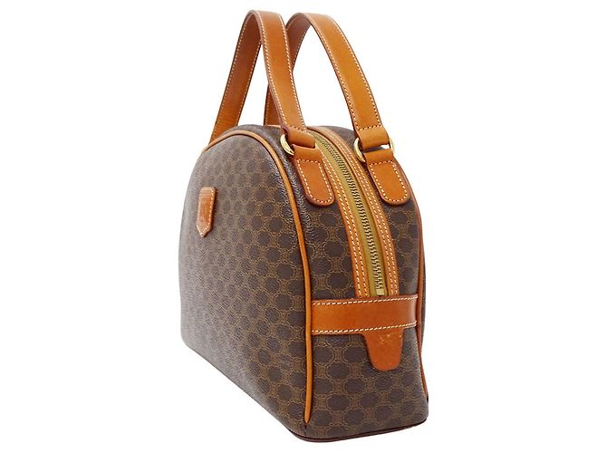 Céline Sac à main Celine en PVC marron - vue 4