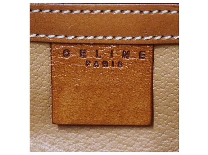 Céline Sac à main Celine en PVC marron - vue 6