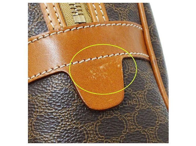 Céline Sac à main Celine en PVC marron - vue 9
