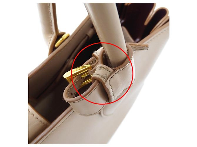 Tote Sac à épaule et cabas Prada en cuir rose beige - vue 14