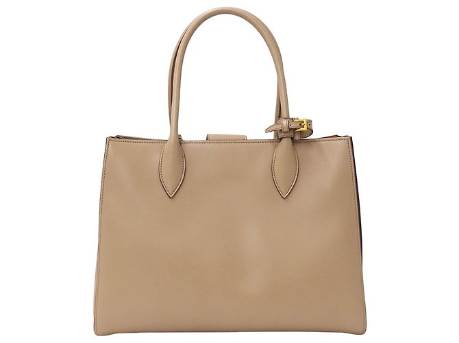 Tote Sac à épaule et cabas Prada en cuir rose beige - vue 2