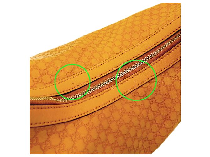 Gucci Microguccissima Schultertasche aus Leder Orange - vista 7