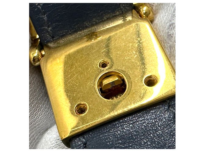 Borsa a tracolla in pelle Christian Dior 30 Montaigne Blu - vista 10