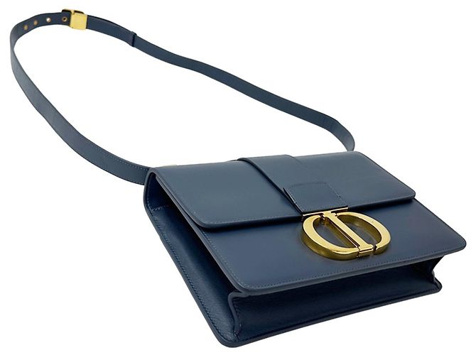 Borsa a tracolla in pelle Christian Dior 30 Montaigne Blu - vista 4