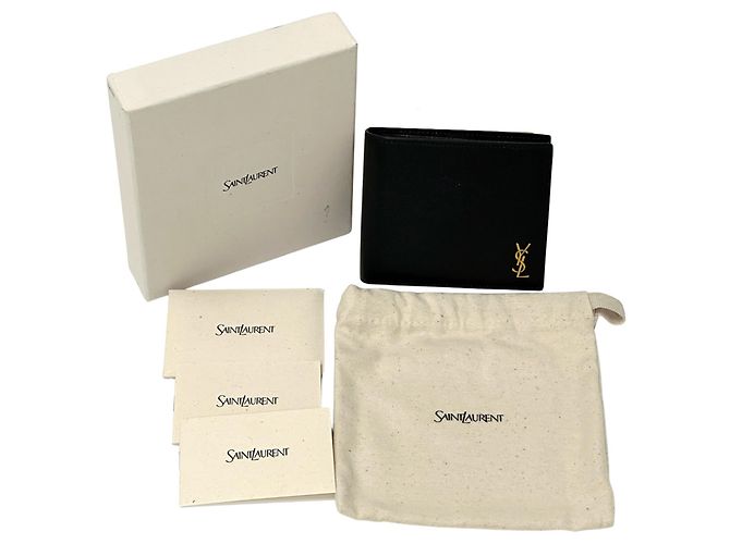 Yves Saint Laurent Bi-Fold Geldbörse Schwarz - Ansicht 7
