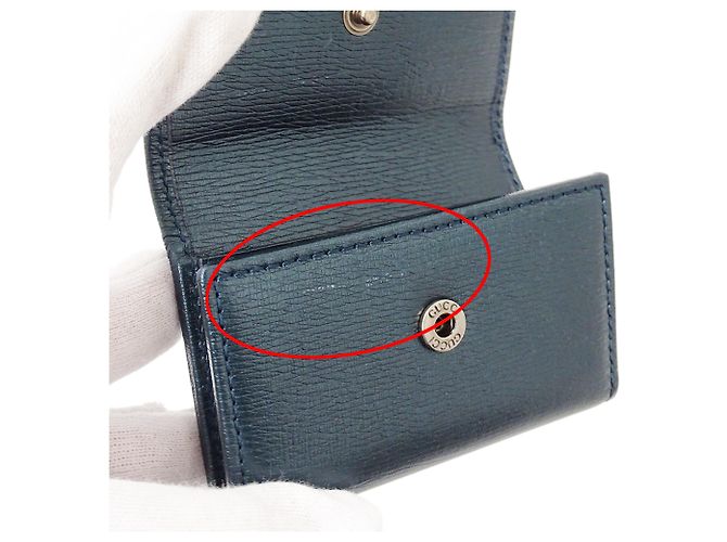 Étui à clés en cuir Gucci Bleu Vert Métallisé - vue 10