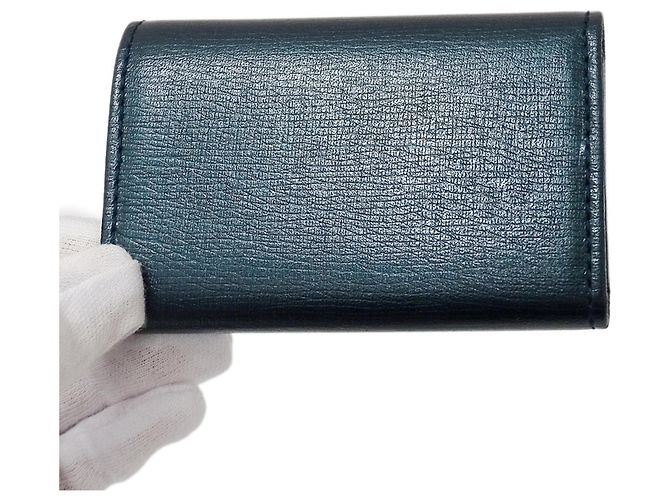 Étui à clés en cuir Gucci Bleu Vert Métallisé - vue 12