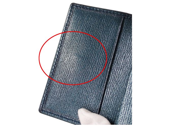 Étui à clés en cuir Gucci Bleu Vert Métallisé - vue 7