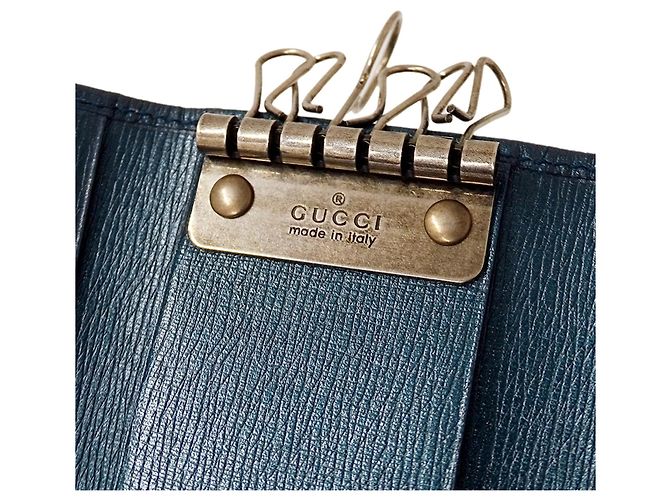Étui à clés en cuir Gucci Bleu Vert Métallisé - vue 8