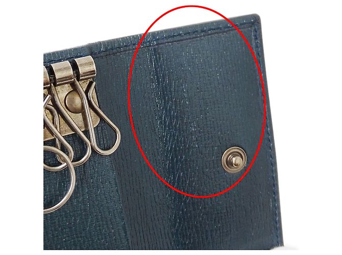 Étui à clés en cuir Gucci Bleu Vert Métallisé - vue 9