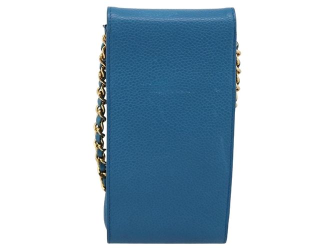 Chanel Vintage CC Handyhalter Caviar Blau - Ansicht 2
