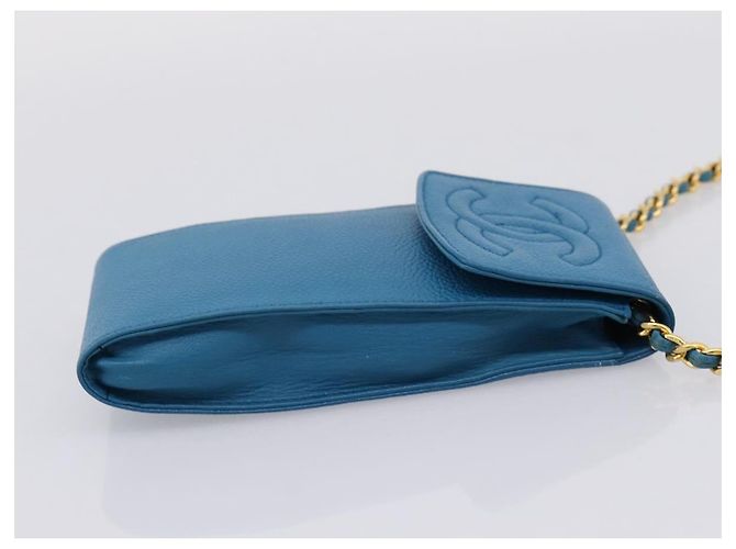Chanel Vintage CC Handyhalter Caviar Blau - Ansicht 4