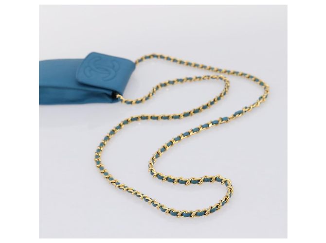 Chanel Vintage CC Handyhalter Caviar Blau - Ansicht 7