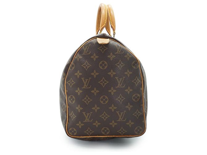 Louis Vuitton Monogram Speedy 40 Tela Marrone Pelle - vista 4
