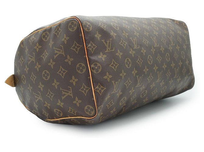 Louis Vuitton Monogram Speedy 40 Tela Marrone Pelle - vista 6