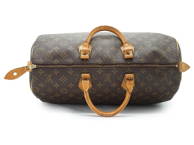 Louis Vuitton Monogram Speedy 40 Tela Marrone Pelle - vista 8