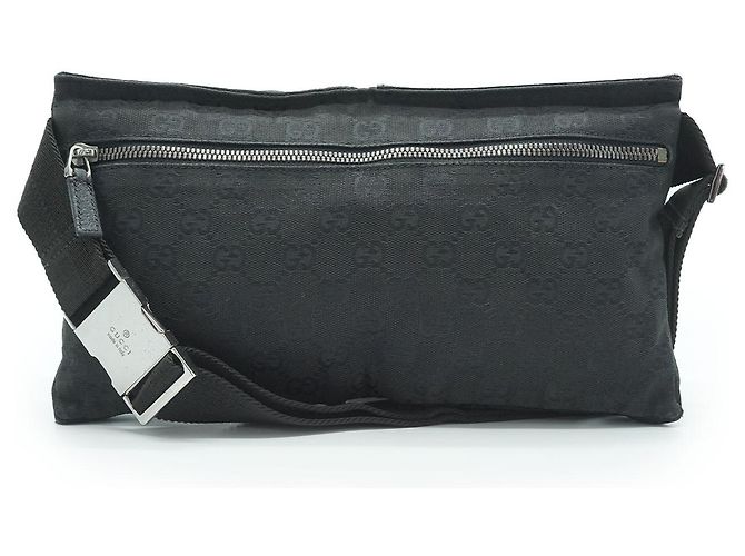 Gucci Riñonera con bolsillos en lona GG Negro - vista 2