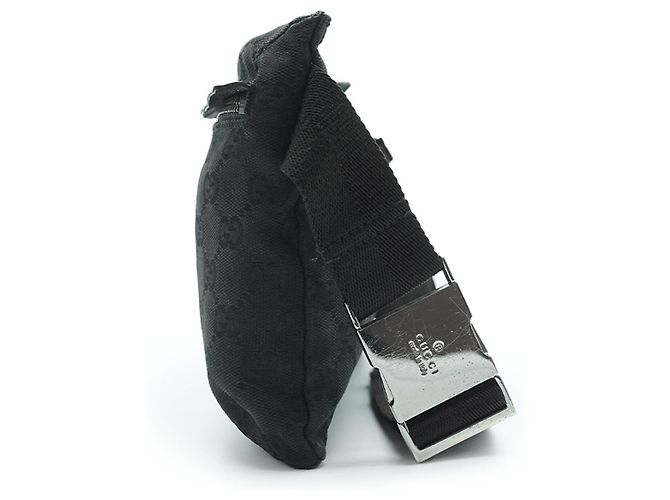 Gucci Riñonera con bolsillos en lona GG Negro - vista 3