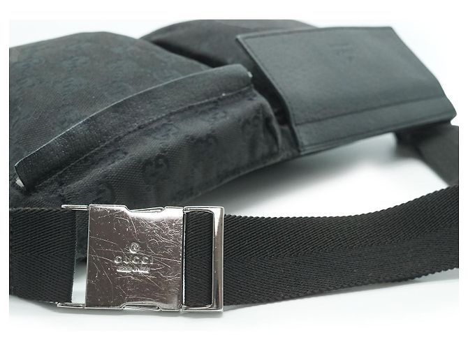 Gucci Riñonera con bolsillos en lona GG Negro - vista 9