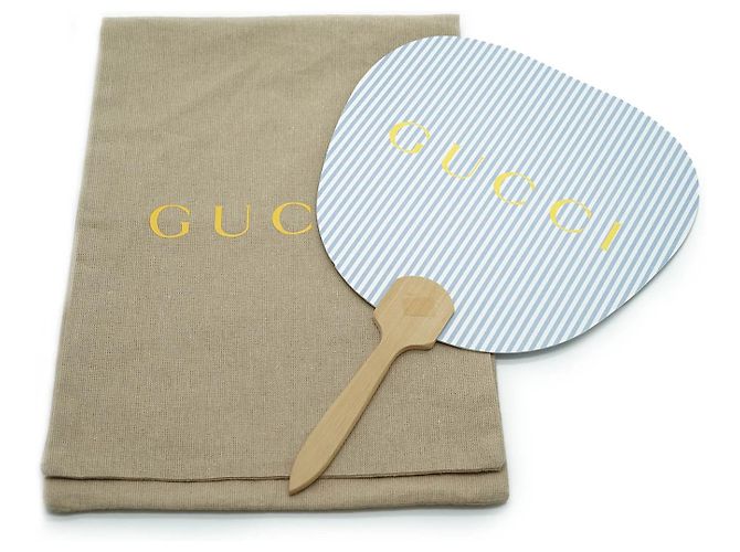 Bamboo Gucci Abanico japonés decorativo de bambú y madera Azul - vista 5