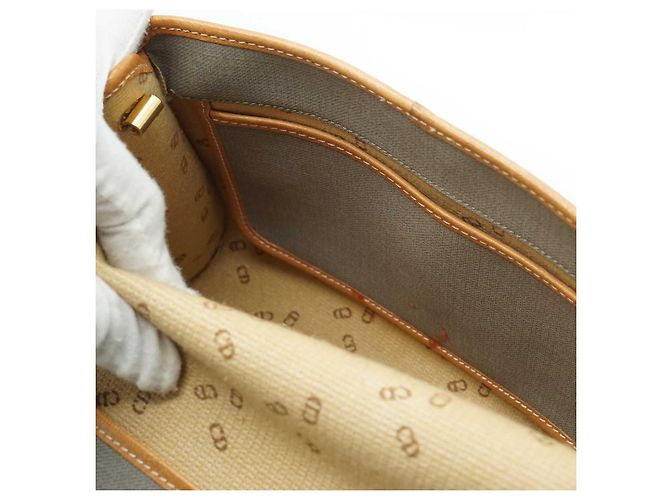 Dior Umhängetasche aus Canvas und Leder Braun Beige Hellblau - Ansicht 12