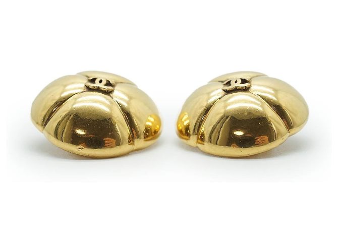 Chanel Coco Mark Round Flowers Clip-Ohrringe GP Golden - Ansicht 6