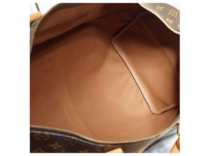 Louis Vuitton Monogram Keepall 50 Marrón Lona Cuero Castaño - vista 12