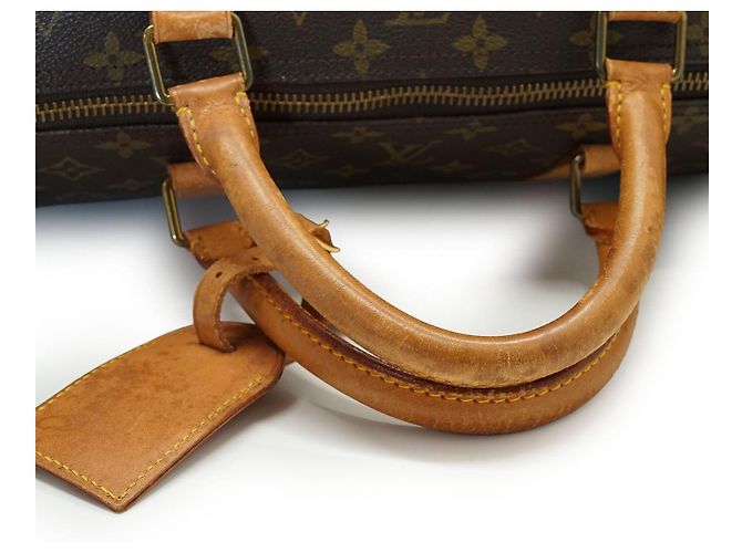 Louis Vuitton Monogram Keepall 60 Toile Marron Cuir - vue 10